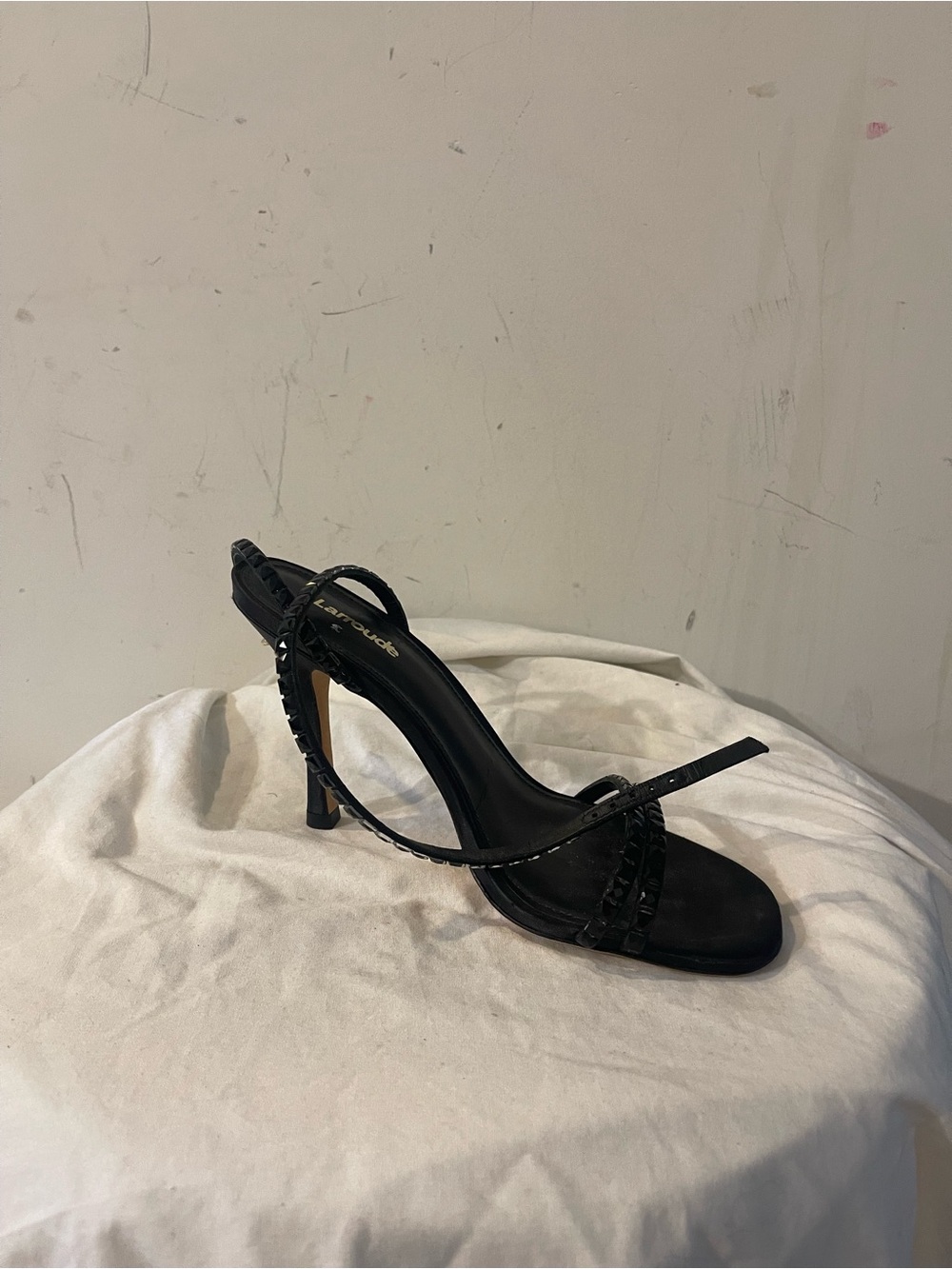 Larroude Ankle Wrap Heels
